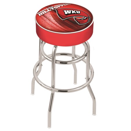 Holland Bar Stool Co 25" Western Kentucky Cushion Seat, 2-Ring Chrome Swivel Bar Stool L7C125WestKy-D2